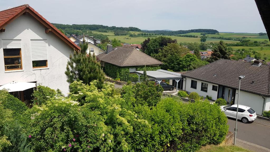 uma vista aérea de casas num bairro residencial em FeWo H Reußwig em Nidda