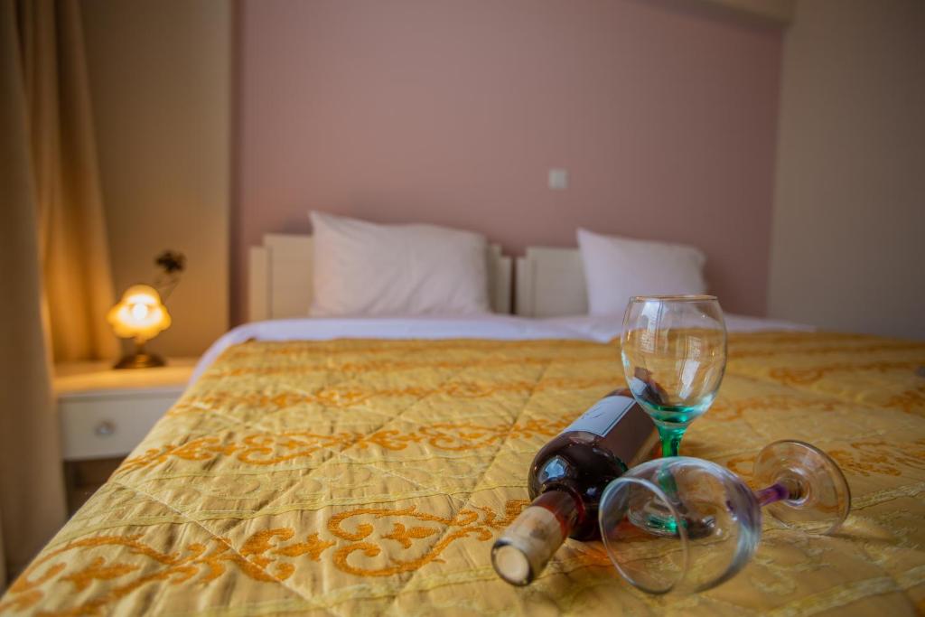Postel nebo postele na pokoji v ubytování goldenbeach