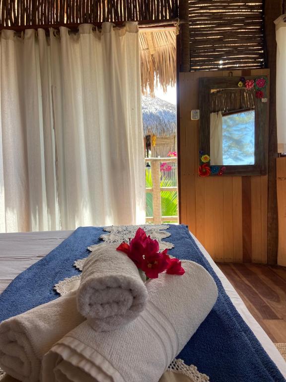 Cama o camas de una habitación en Cabanadu Preá Kite