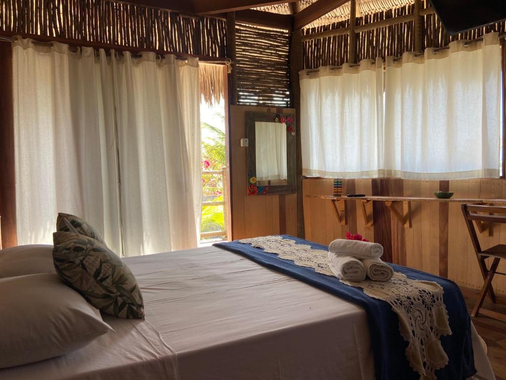 Cama o camas de una habitación en Cabanadu Preá Kite