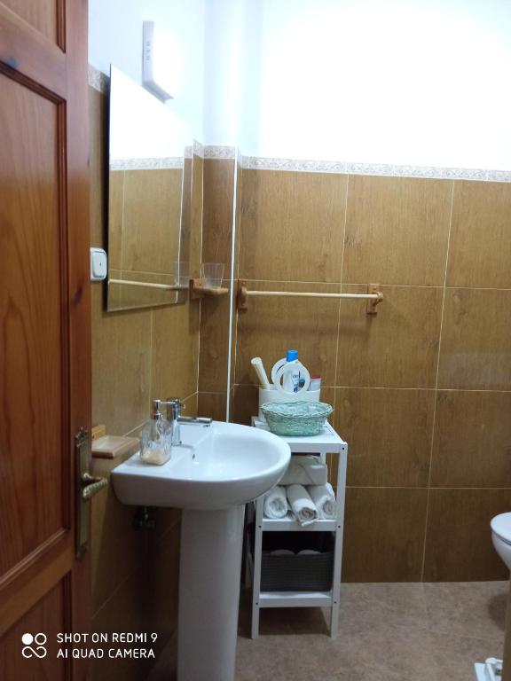 Koupelna v ubytování Apartamentos Virgen de Villaverde