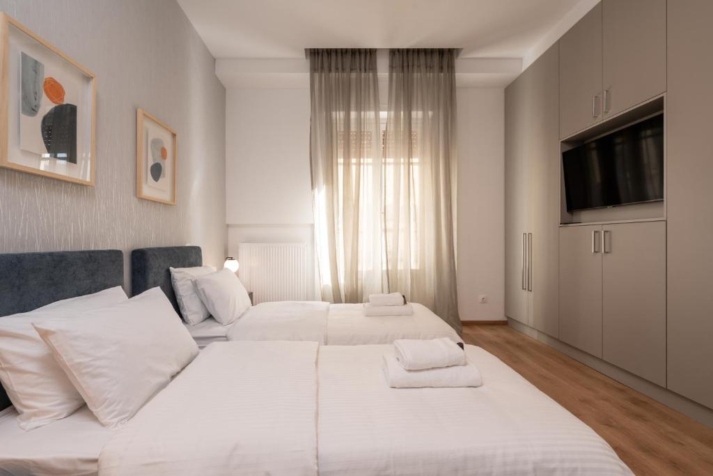 Posteľ alebo postele v izbe v ubytovaní Upscale Athens Luxury Penthouse