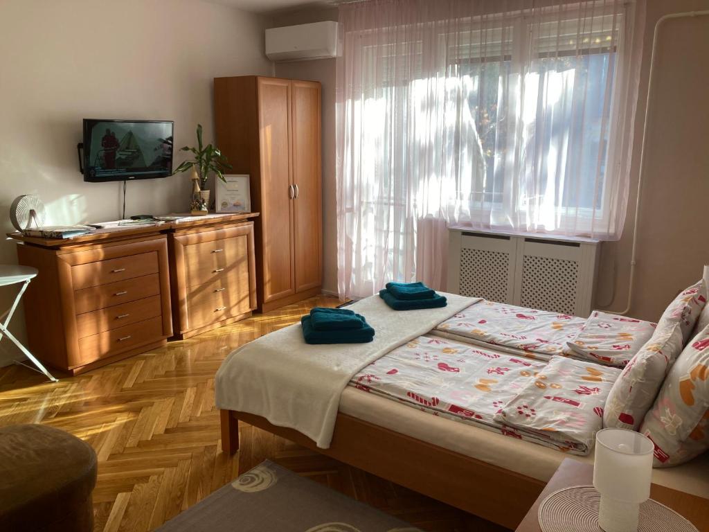 Postel nebo postele na pokoji v ubytování Fürdő Apartman