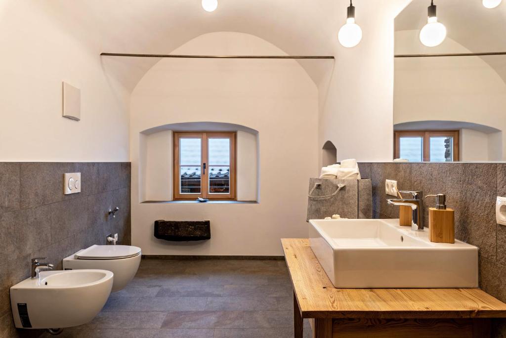 Koupelna v ubytování Alpin Chalet Samer