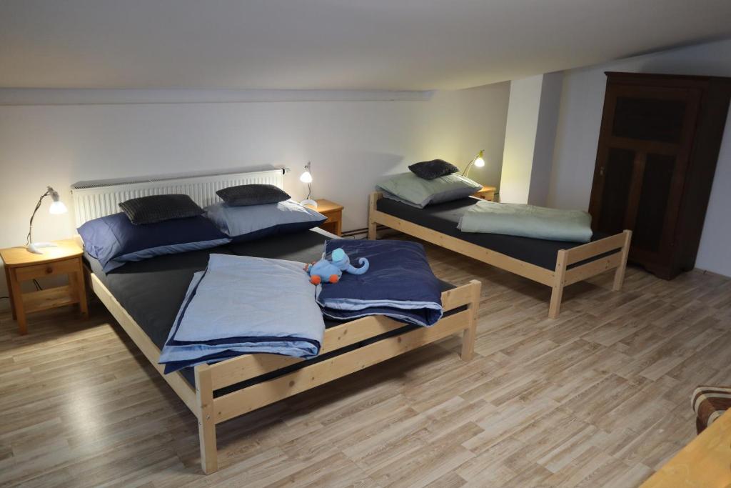 Postel nebo postele na pokoji v ubytování Prázdninový dům Jirkov