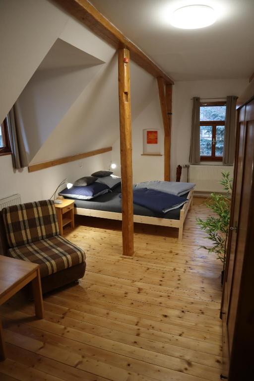 Postel nebo postele na pokoji v ubytování Prázdninový dům Jirkov