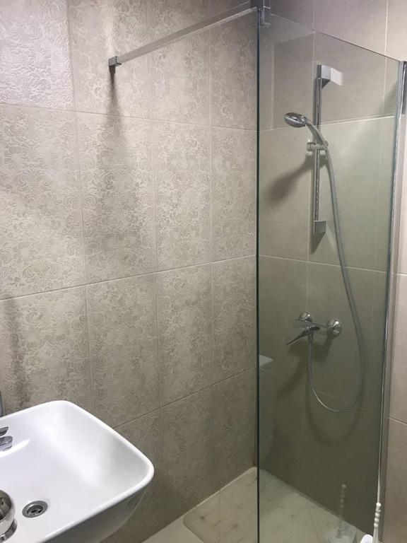 Koupelna v ubytování Hotel David Zhorzholiani