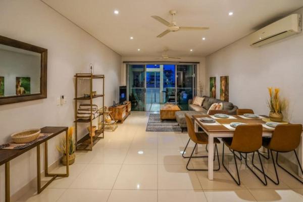 Area soggiorno di ZEN CENTRAL Ambient 3BR Apt in the Heart of Darwin