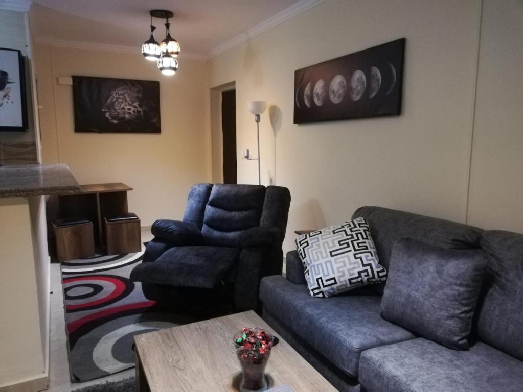 Χώρος καθιστικού στο Comfortable studio in madinaty compound B11