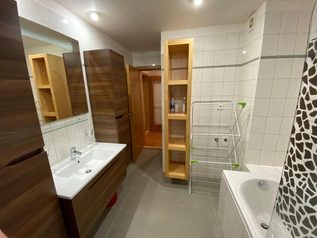 Koupelna v ubytování Apartman Poustevnik