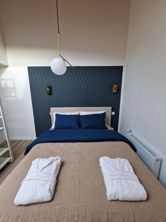 Postel nebo postele na pokoji v ubytování Duplex type chalet dans le Jura