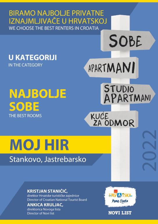 Certifikát, ocenenie alebo iný dokument vystavený v ubytovaní Sobe App Moj Hir bed and breakfast