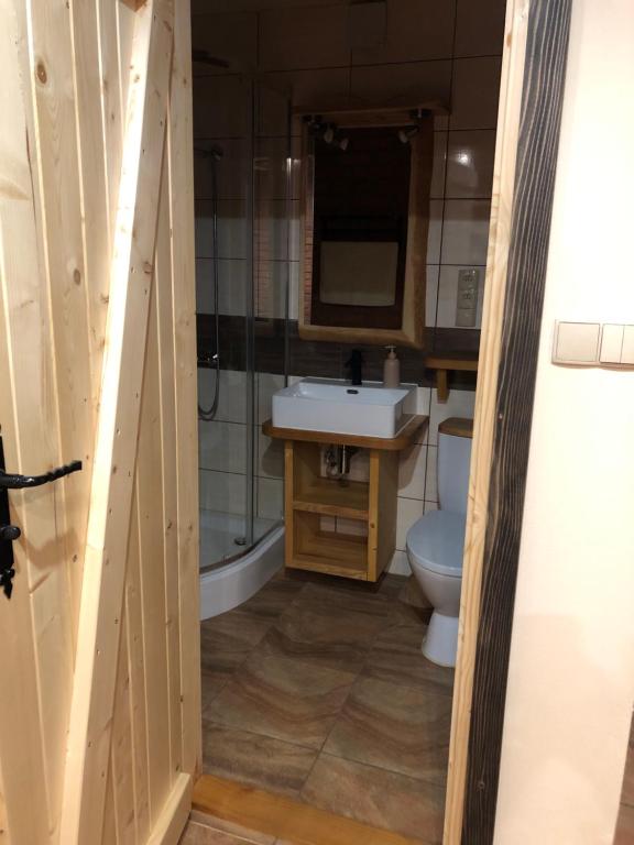 Kúpeľňa v ubytovaní Pokoje u Adama Grajoka