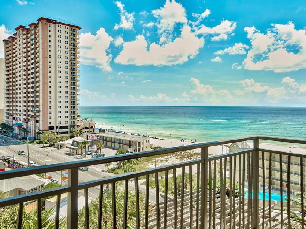 a view of the beach from the balcony of a condo at Origin at Seahaven in Panama City Beach