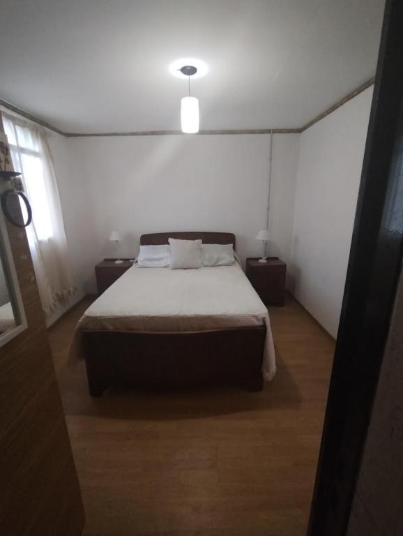 1 dormitorio con 1 cama grande en una habitación en Blanco en Mendoza