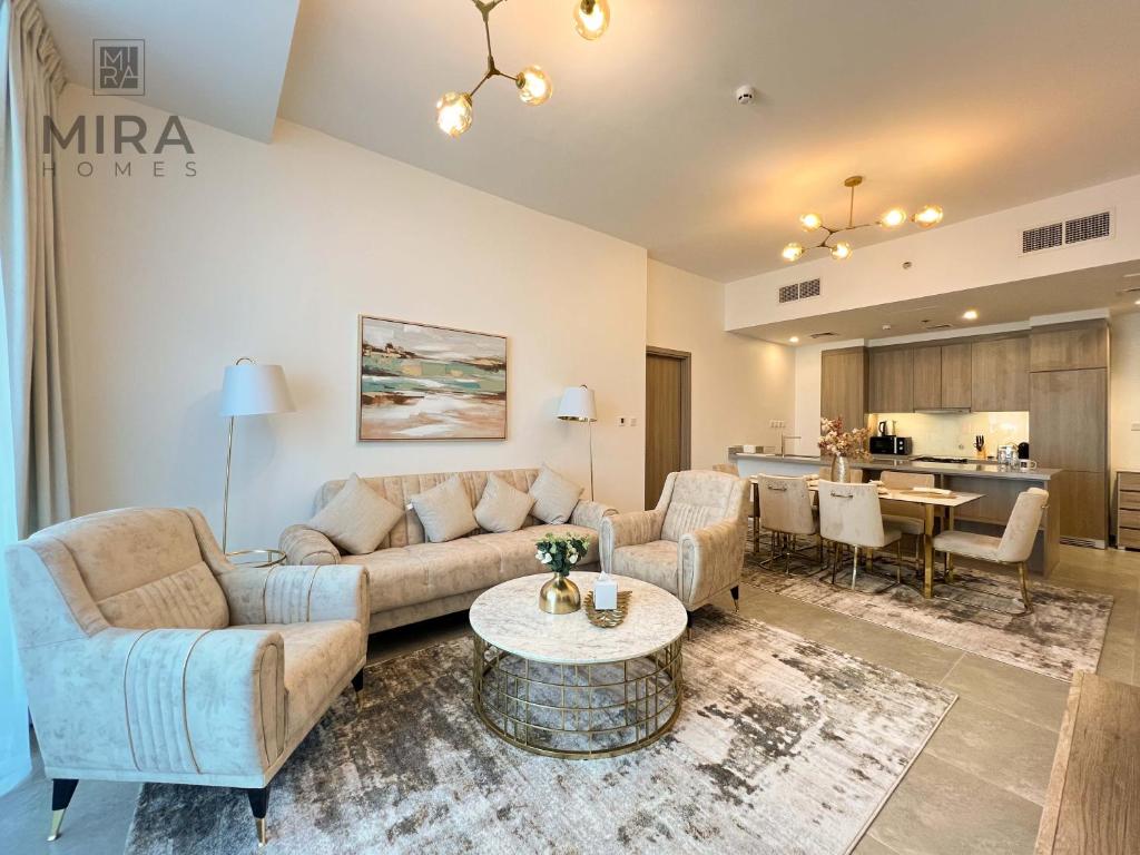 Posezení v ubytování Mira Holiday Homes - Newly 1 bedroom in Dubai Marina