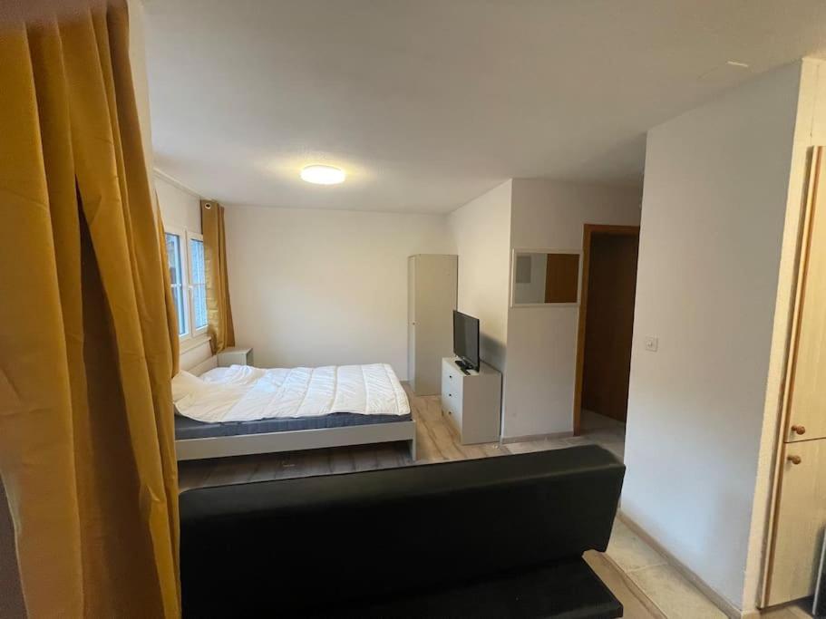 Postel nebo postele na pokoji v ubytování Joli studio au pied du Moleson