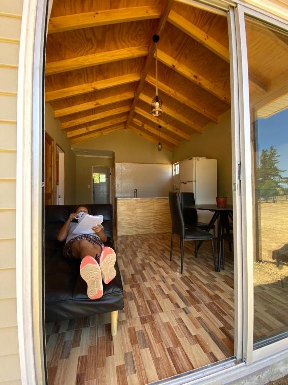 Balkón nebo terasa v ubytování Cabañitas Zelada