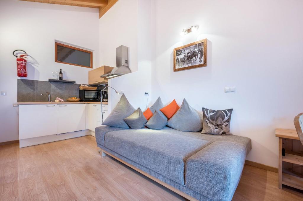 Kuchyň nebo kuchyňský kout v ubytování Raffreiderhof Apt Zirbe
