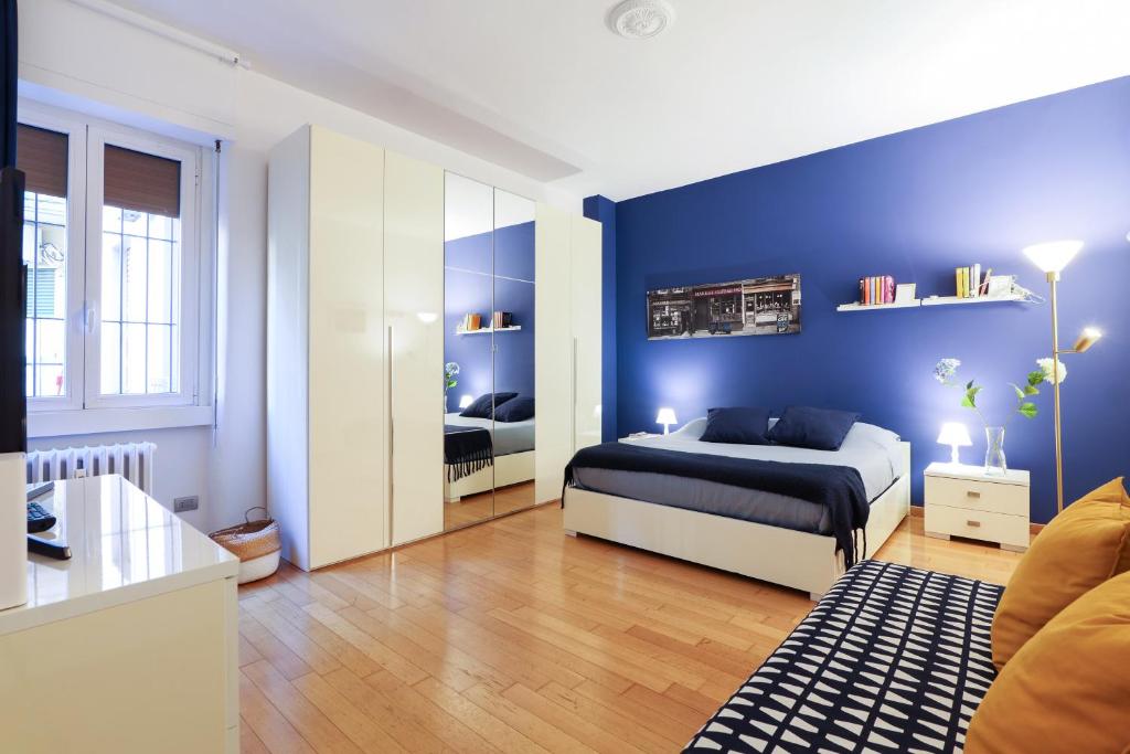 Posteľ alebo postele v izbe v ubytovaní Chiara Guest House 34 - M4 Metro blu
