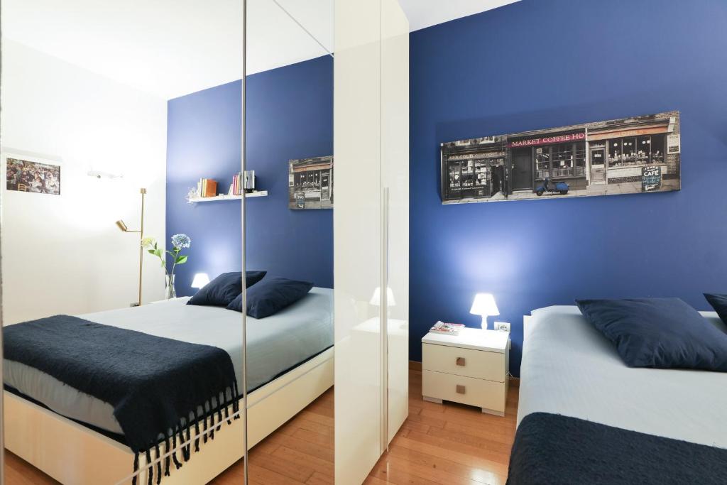 Posteľ alebo postele v izbe v ubytovaní Chiara Guest House 34 - M4 Metro blu
