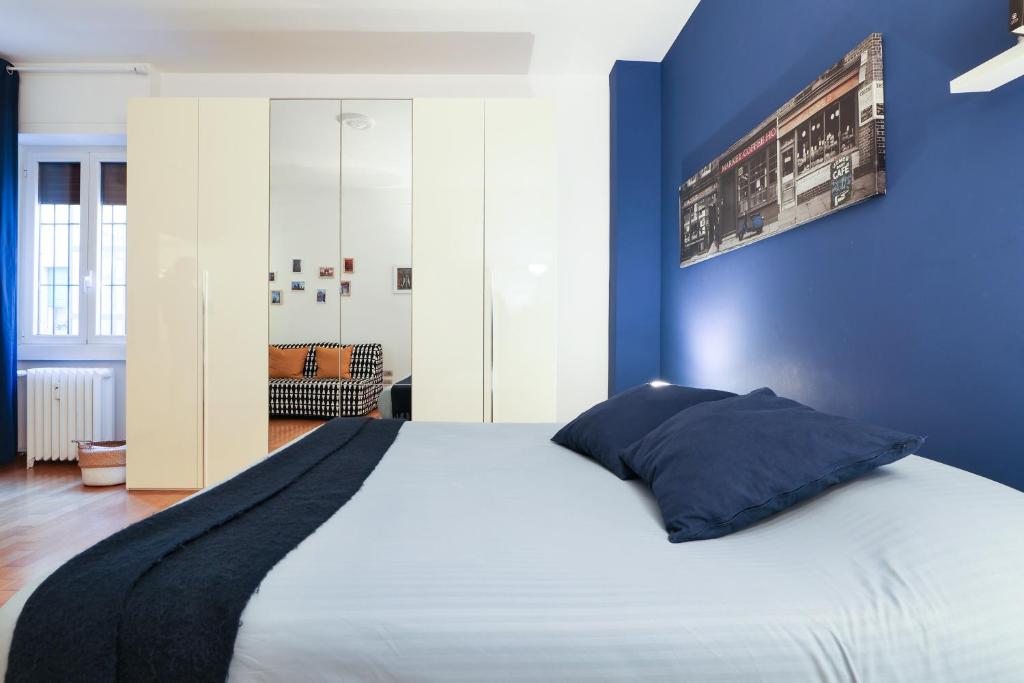 Posteľ alebo postele v izbe v ubytovaní Chiara Guest House 34 - M4 Metro blu