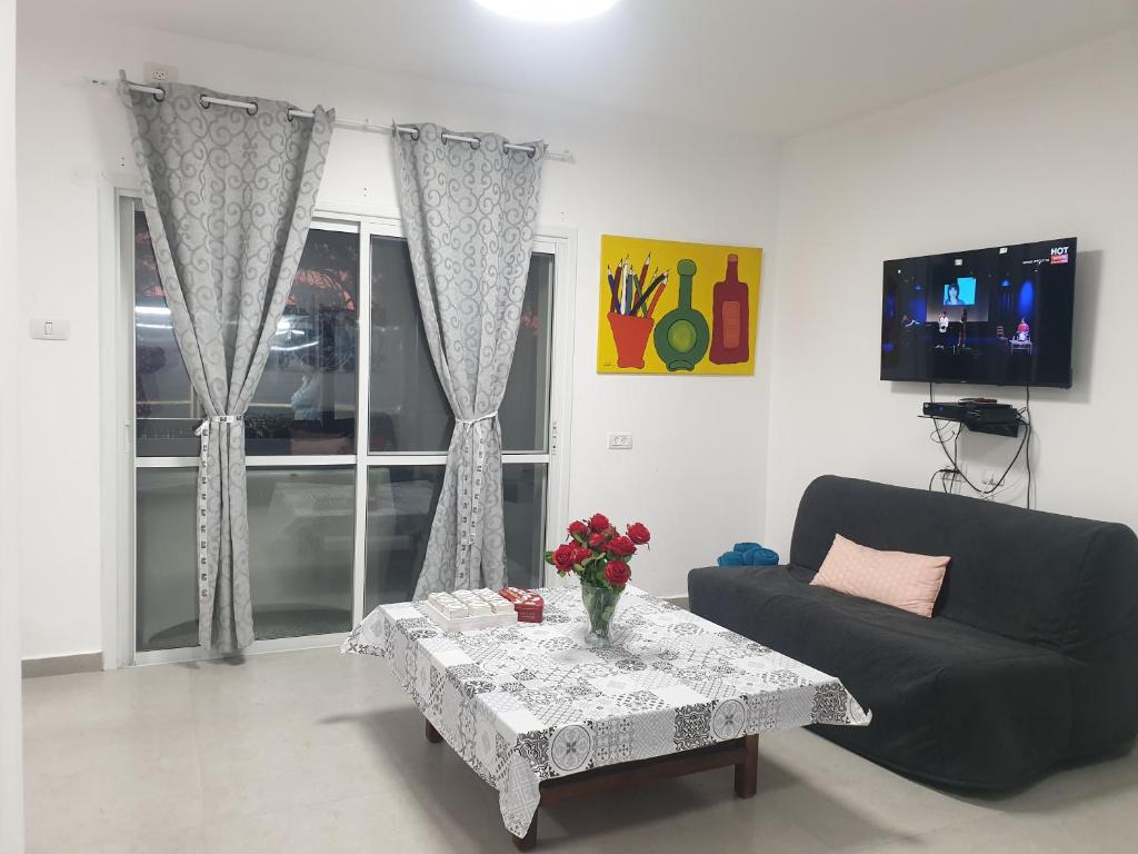TV a/nebo společenská místnost v ubytování חצבים על הואדי