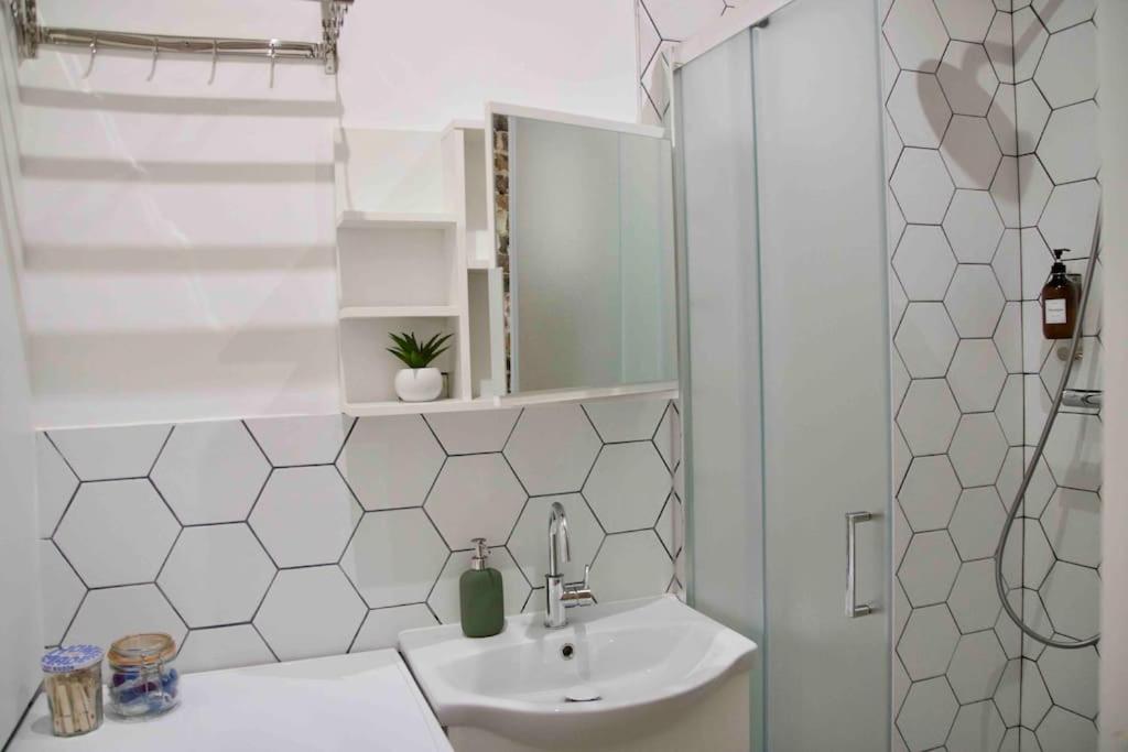 Kúpeľňa v ubytovaní Another brick in the wall Apartment in Paris Sleeps 9