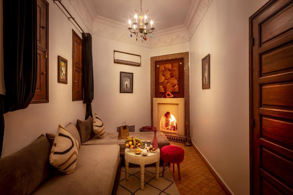 Posezení v ubytování Riad & Spa Bahia Salam
