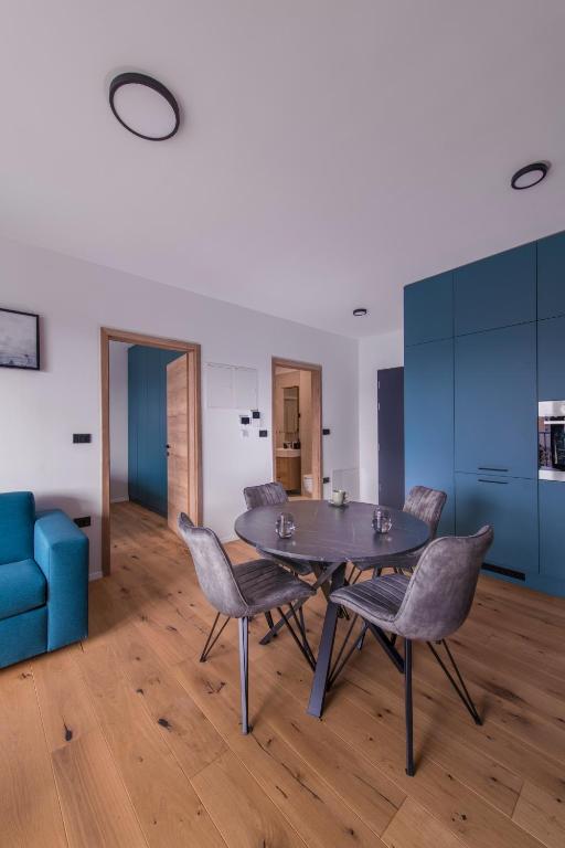 Kuchyň nebo kuchyňský kout v ubytování Apartmaji Harpf