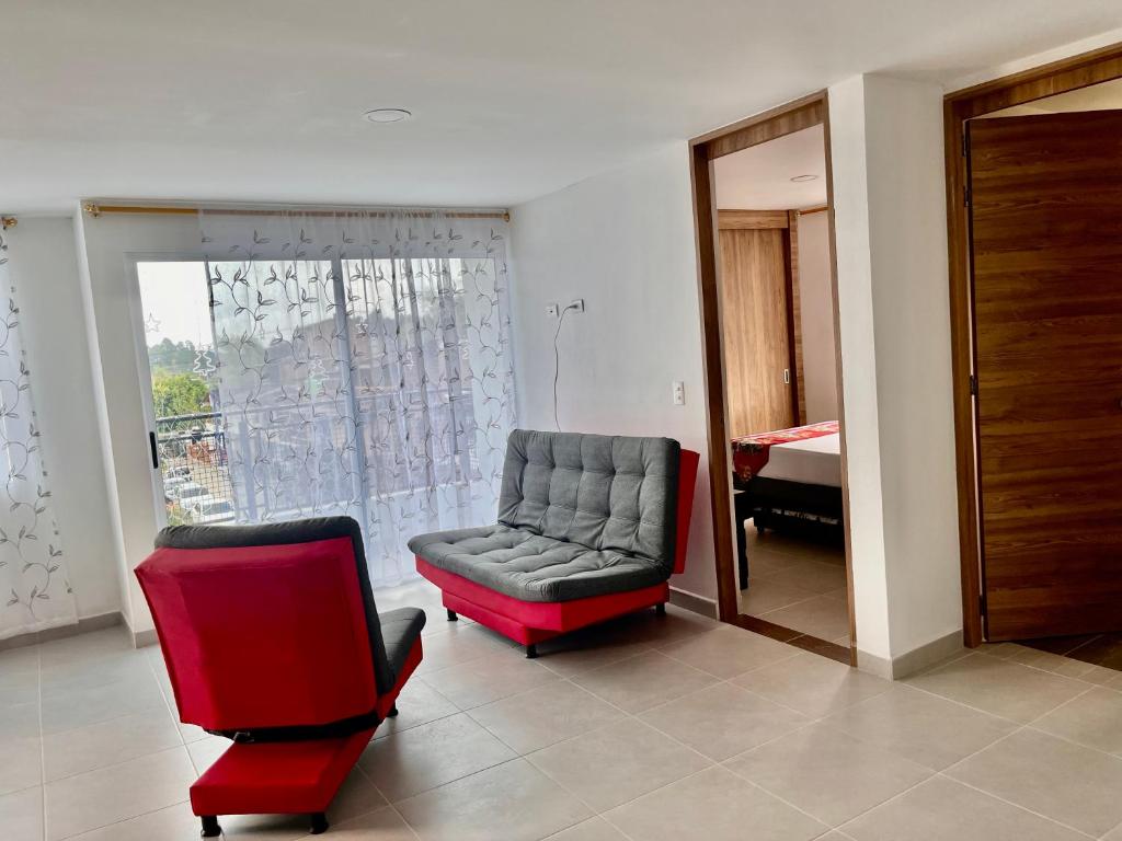 Posezení v ubytování Travelu Guatape Apartamento