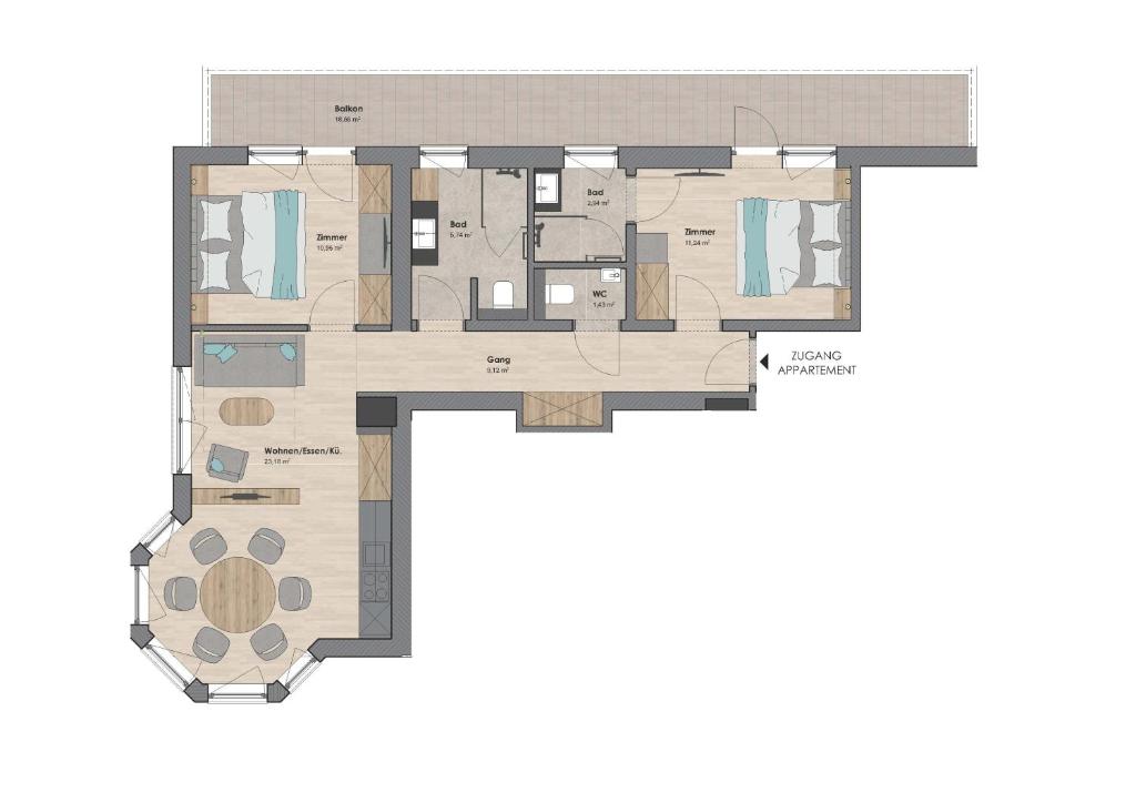 Winkler Appartements - Twee Slaapkamers Appartement