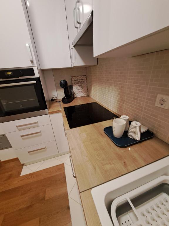 Kuchyňa alebo kuchynka v ubytovaní Apartman Blue