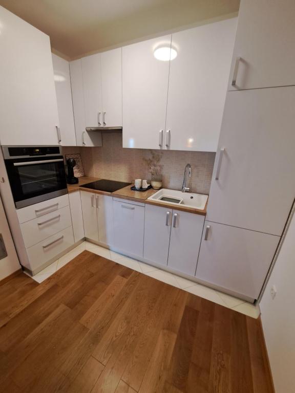 Kuchyňa alebo kuchynka v ubytovaní Apartman Blue