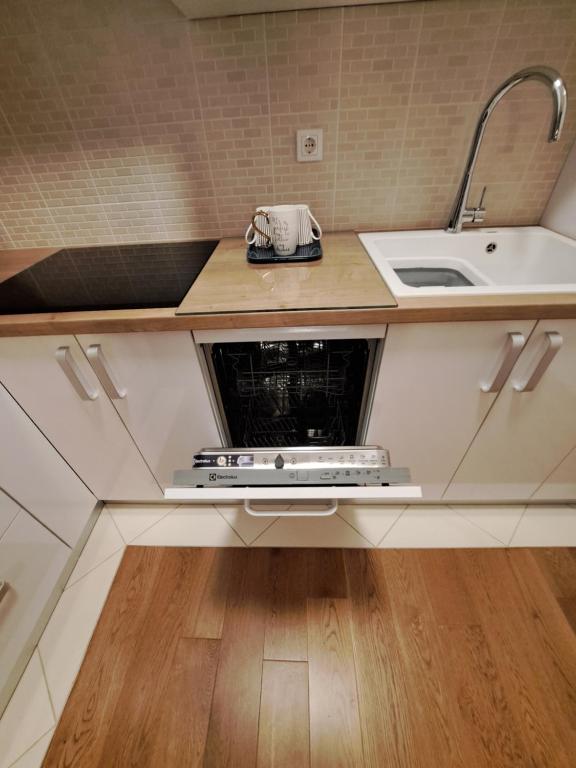Kuchyňa alebo kuchynka v ubytovaní Apartman Blue