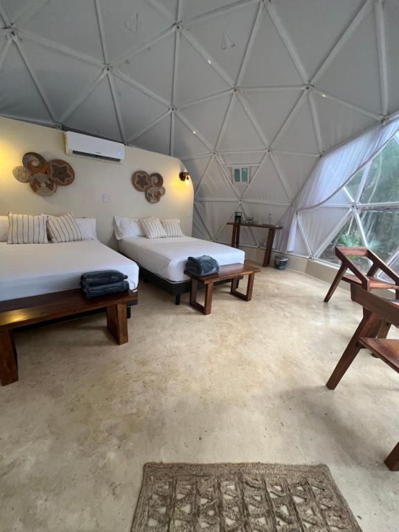 Posezení v ubytování Glamping Mayan Glam