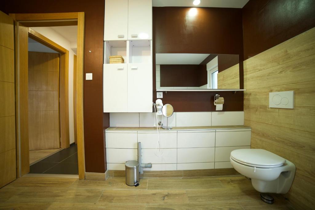 Koupelna v ubytování B&B Chez l'habitant Chambre Privative Sur La Route Des Vins Tv Parking box vélo