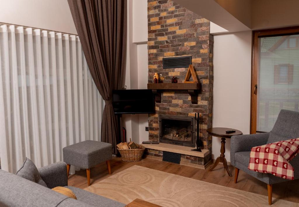 Posezení v ubytování Abant Cozy Homes