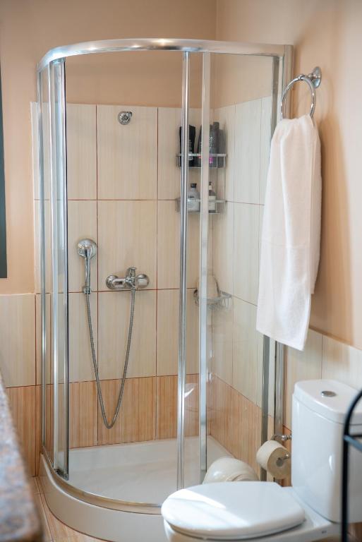 Koupelna v ubytování Meleva Home