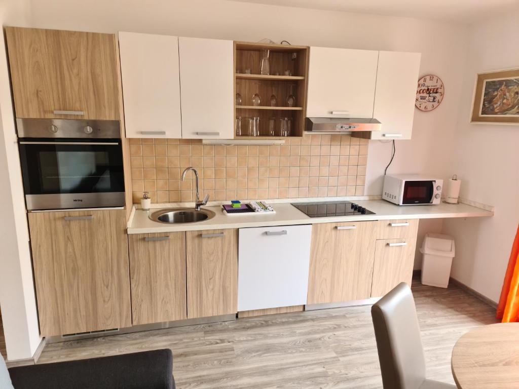 Kuchyň nebo kuchyňský kout v ubytování Apartman Branka
