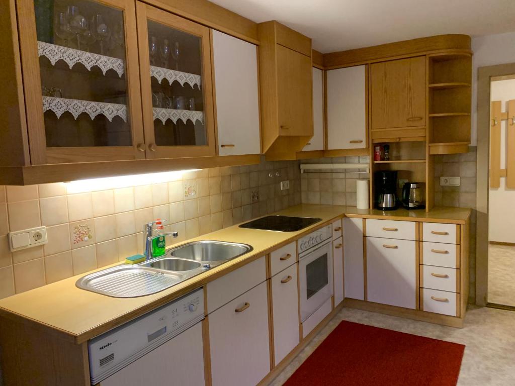 Kuchyň nebo kuchyňský kout v ubytování Alba Apartments