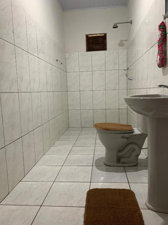 Koupelna v ubytování Lazer Hostel
