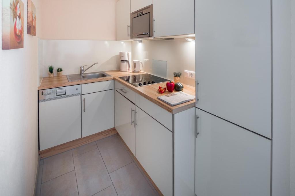 Kuchyň nebo kuchyňský kout v ubytování Michels Haus Kleine Auszeit