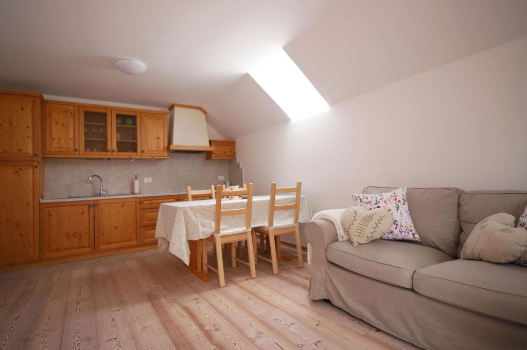 Kuchyň nebo kuchyňský kout v ubytování Apartments pr' Špeli