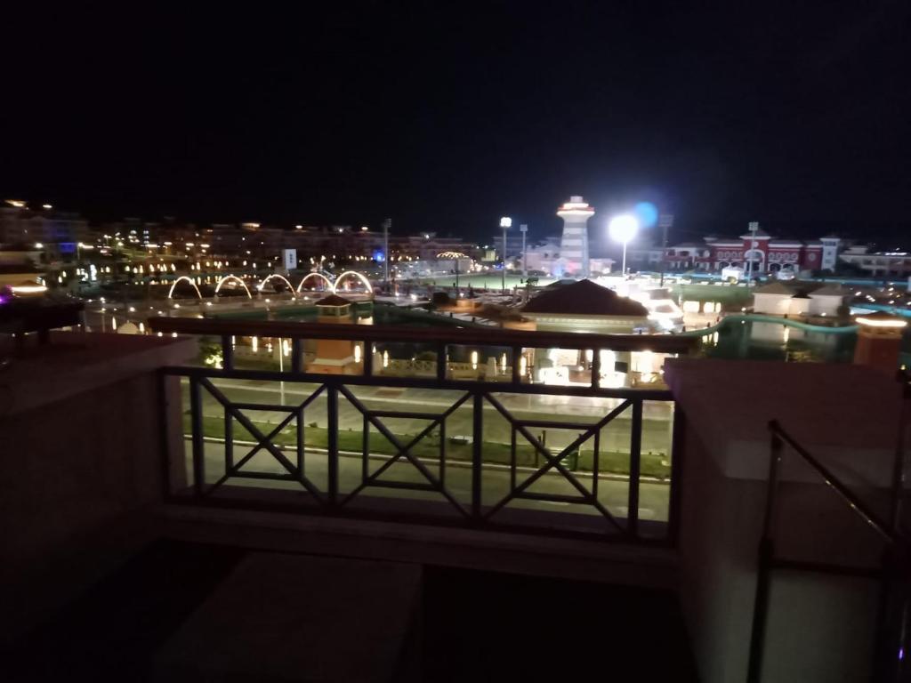 a view of a city at night with lights at Chalets in Porto sharm rentals in Sharm El Sheikh