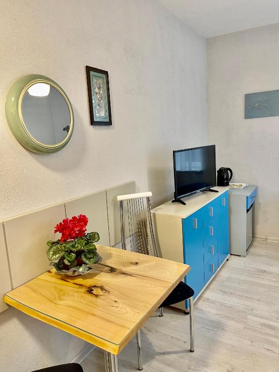 Televízia a/alebo spoločenská miestnosť v ubytovaní Willa Bursztyn