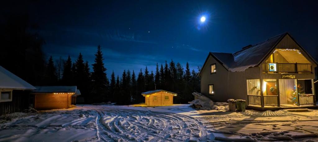 Lapland Snow Cabin v zimě