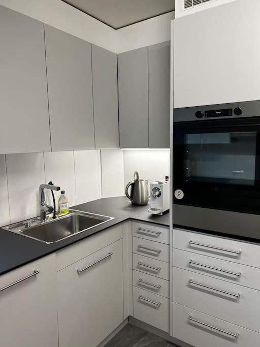 Kuchyň nebo kuchyňský kout v ubytování Charmante und zentrale Wohnung am Weiherpark Arbon