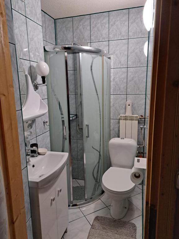 Kúpeľňa v ubytovaní Pokoje gościnne u Joanny