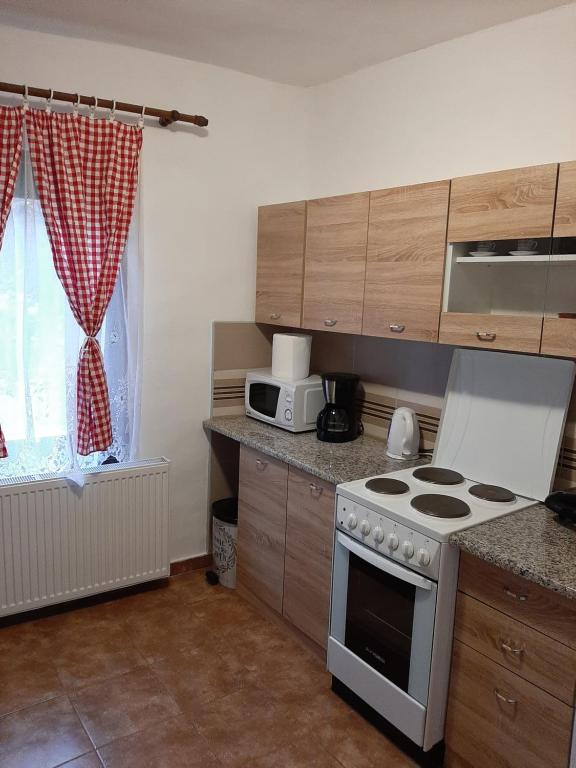 Kuchyň nebo kuchyňský kout v ubytování Seosko domaćinstvo „GABAR”